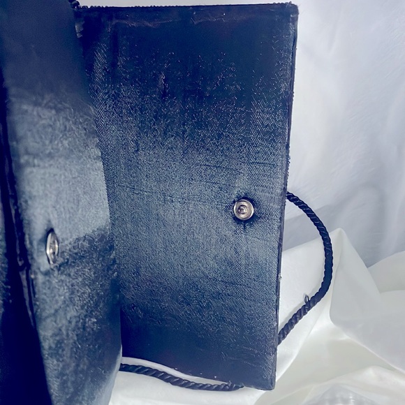 Vintage Sequined Crossbody Clutch Evening Bag w/ 40” Black Twist Rope Cord - Picture 5 of 12